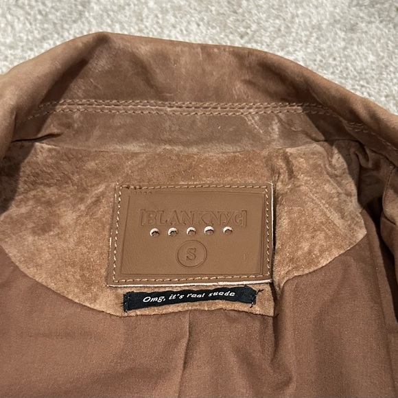 Blank NYC Tan Camel Suede Leather Motorcycle Jacket - Picture 3 of 5